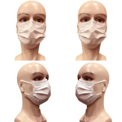 Tessuto non tessuto monouso PP Cerio Bfe95 Bfe99 ISO 13485 Maschera facciale confortevole a 3 strati per chirurghi medici e ospedali con anelli per le orecchie