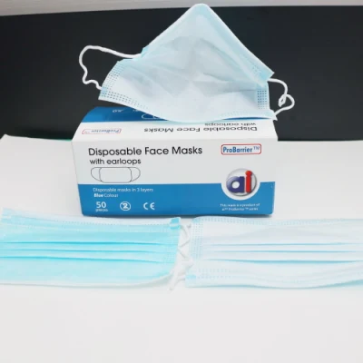 Mascherina per denti monouso a 3 strati con bocca blu e protezione antivirus