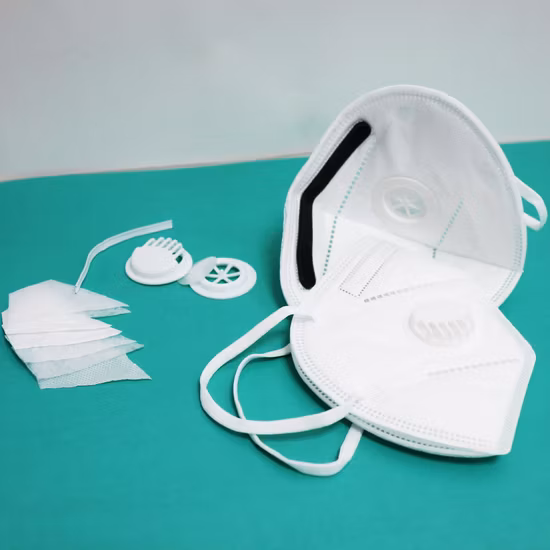 Maschera di protezione personale antiparticolato N95 Maschera protettiva bianca Kn95 con anelli auricolari per valvola di respirazione